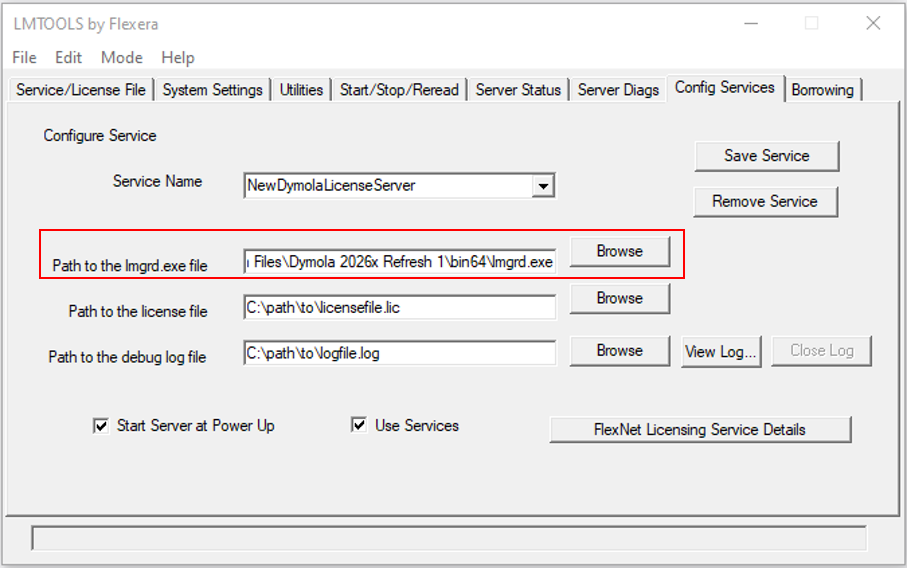 Umstellen des FlexNet Lizenzservers